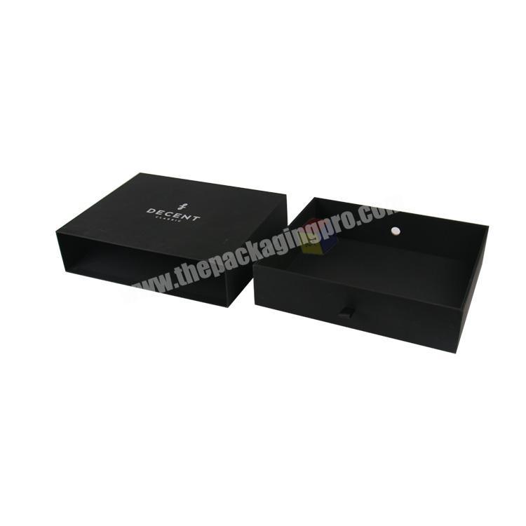 hot sale premium black paperboard box slide hoodie packaging