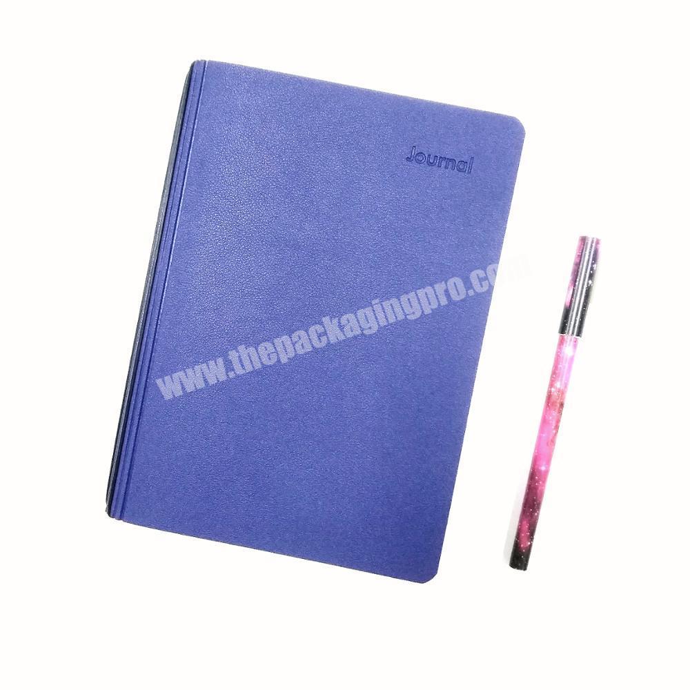 Hot Sale PU Leather Cover  Diary Custom Embossed Logo Notebook School Journal