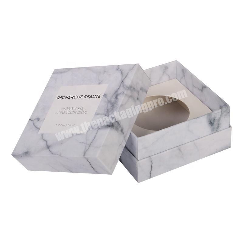 hot sale rigid cardboard custom made luxury marble candle glass jar packaging gift box