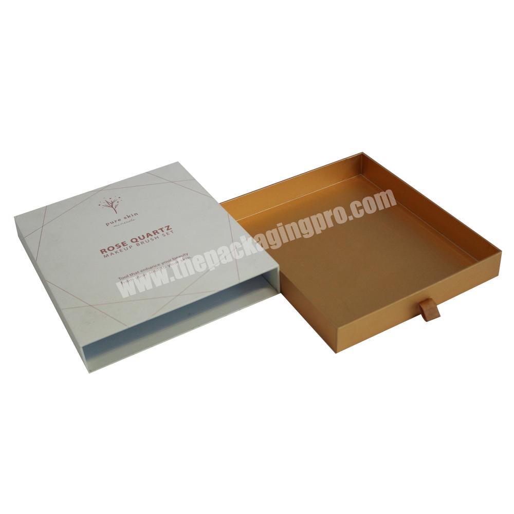 Hot Sale Silver Metal Paper Cardboard Sliding Drawer Rigid Packaging Box for Cosmetics