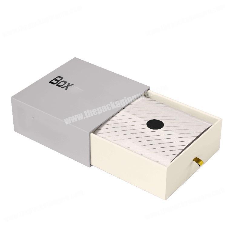 Hot sale soft touch paper drawer jewelry ring presentation gift box custom