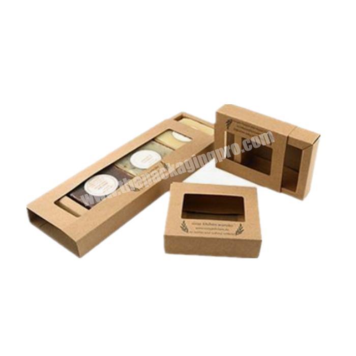 Hot sale transparent luxury packaging kraft box for soap