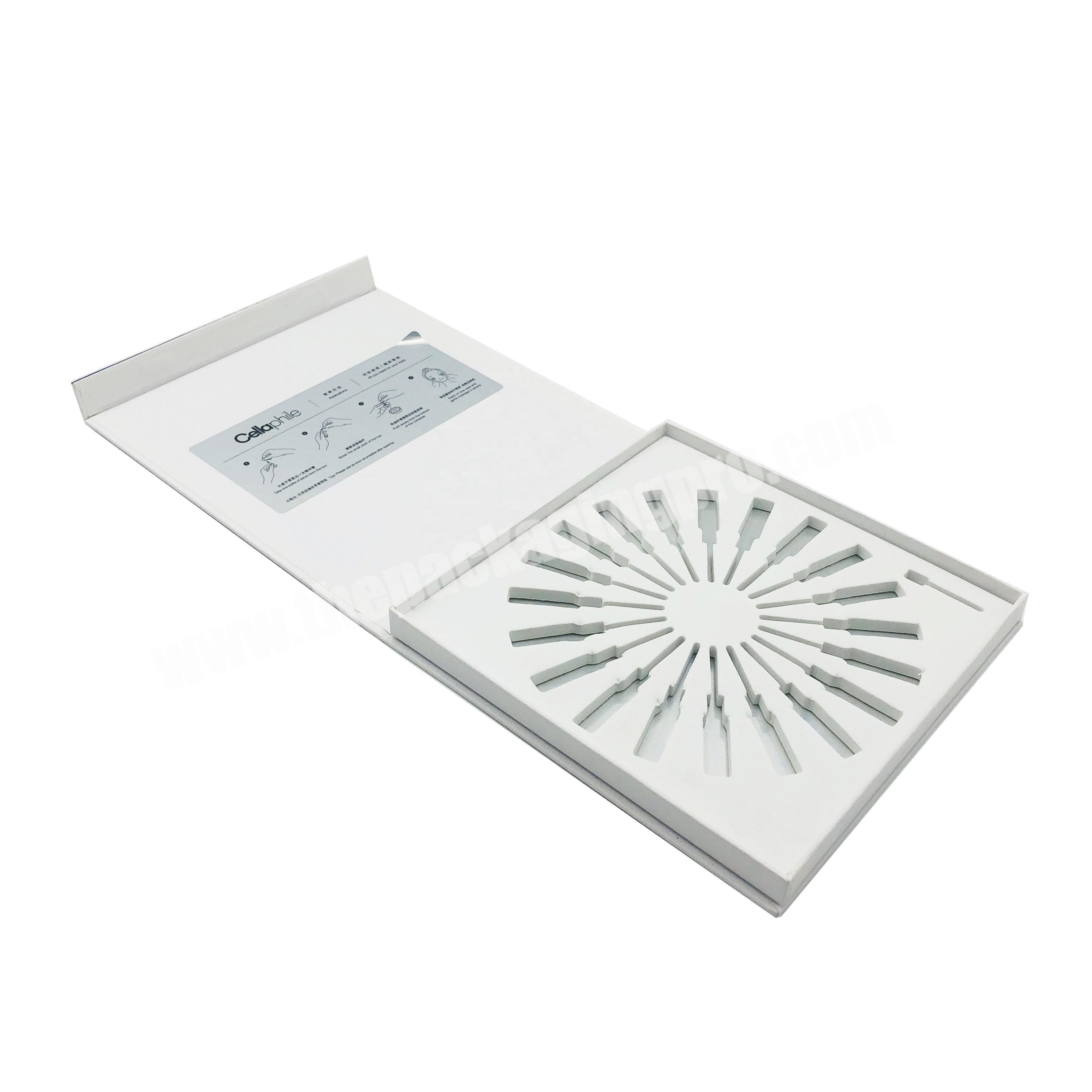 Hot Sale White Folding Paperboard Box Ampoule Box Eco Friendly Ampoule Packaging Box