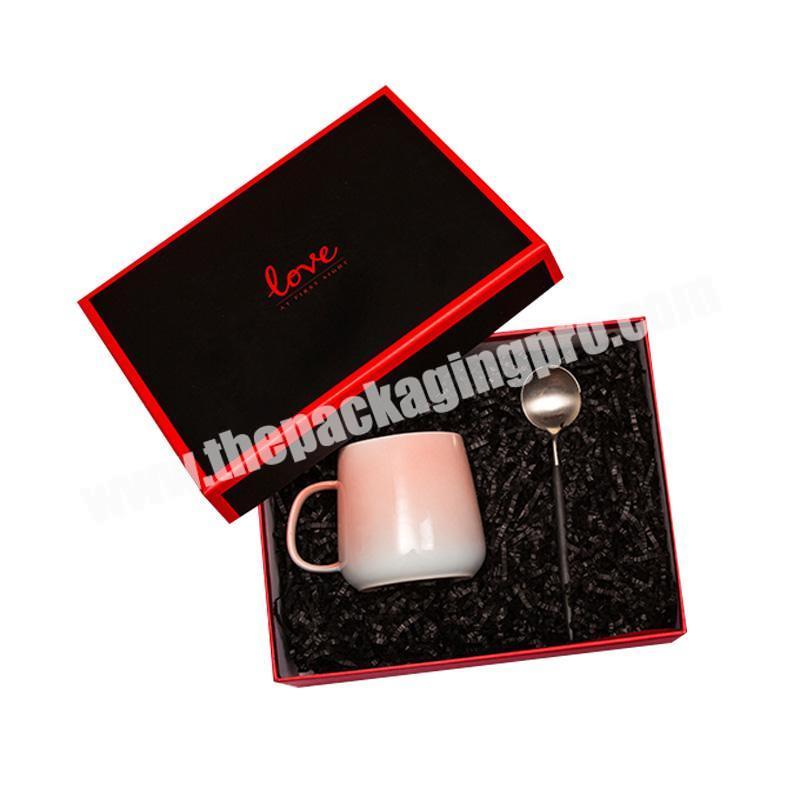 Hot sales luxury rigid cardboard packaging for coffee tea drink mug gift box