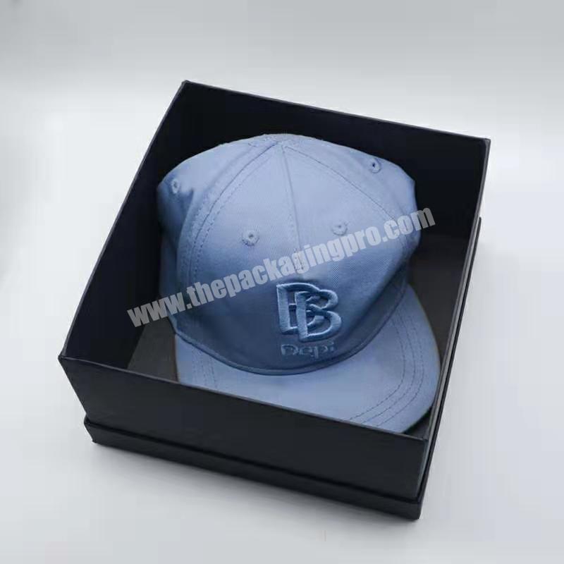 hot sell black mlb hat packaging box ready in-stock two-piece hat boxes packing boxes