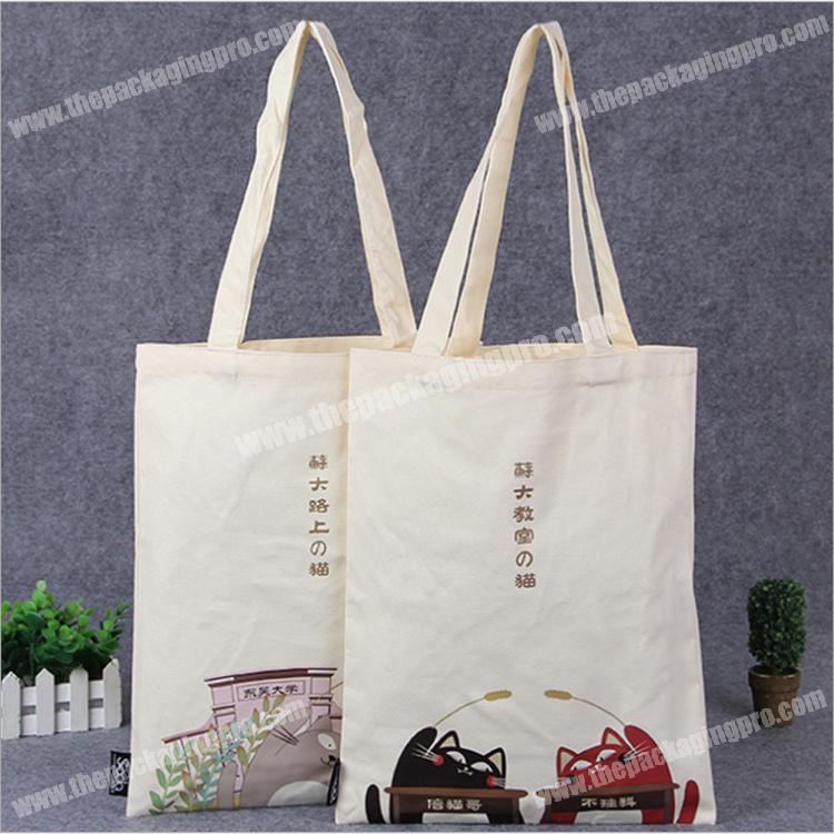 hot sell cheap price multi- function printed cat pattern gym personalized cotton tote shoulder bag