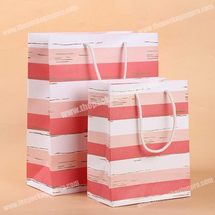 Hot Sell Creative Clothing Hand Bag Striped Printing Gift Bags Folding Paper Bags Package Custom Made Size Wholesale