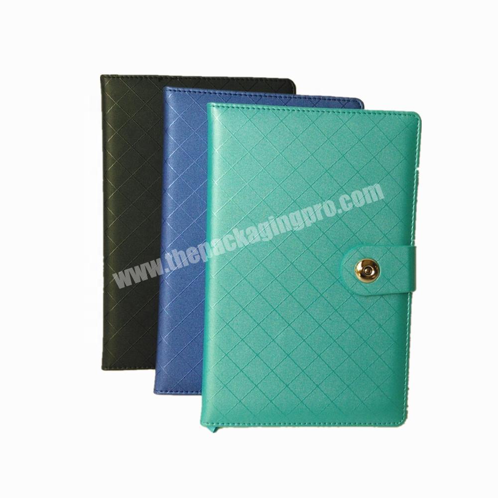 Hot Selling A5  PU Leather Notebook Office School Custom Logo Diary With Button