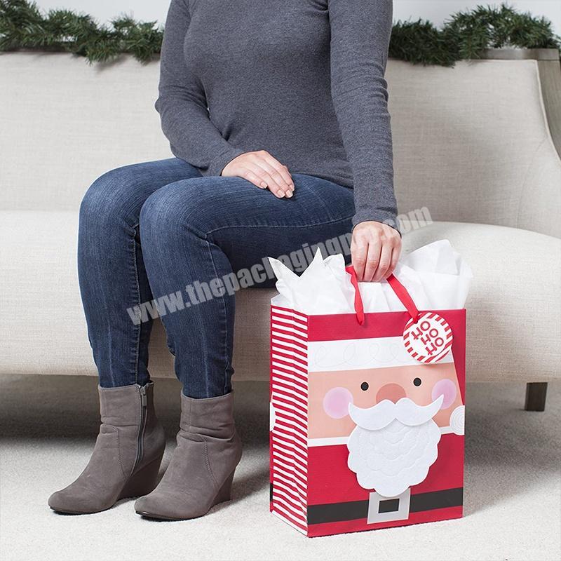 Hot Selling Christmas Kraft Paper Gift Packaging Bag