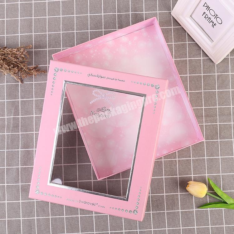 pink cute hair storage packaging box with handle marble hair packaging boxes  rectangle marble