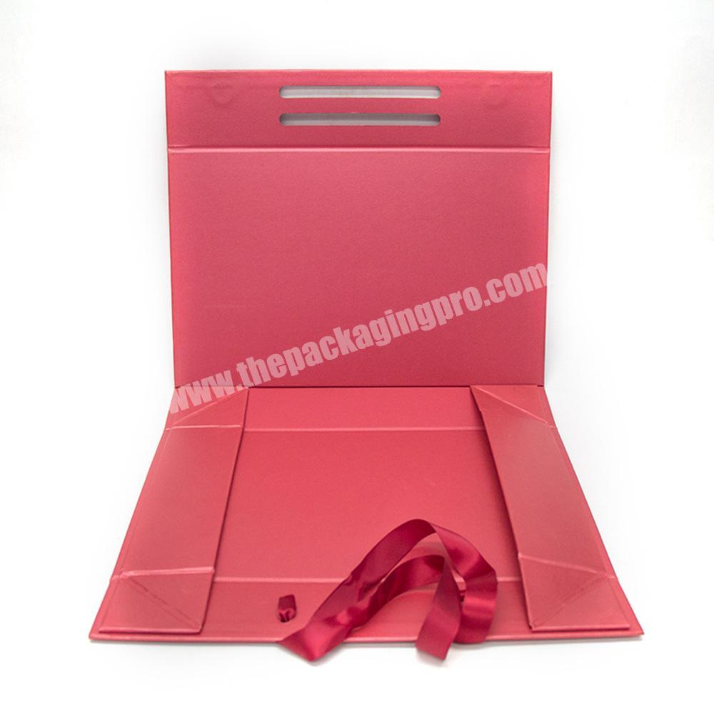 Hot selling custom hair extension packaging paper folding box with satin bag