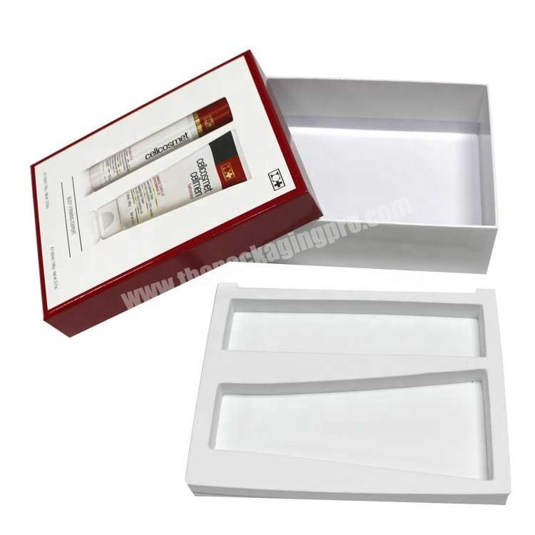 Hot selling Custom Luxury Rigid Cardboard Gift lid and base box with White EVA tray to fix products