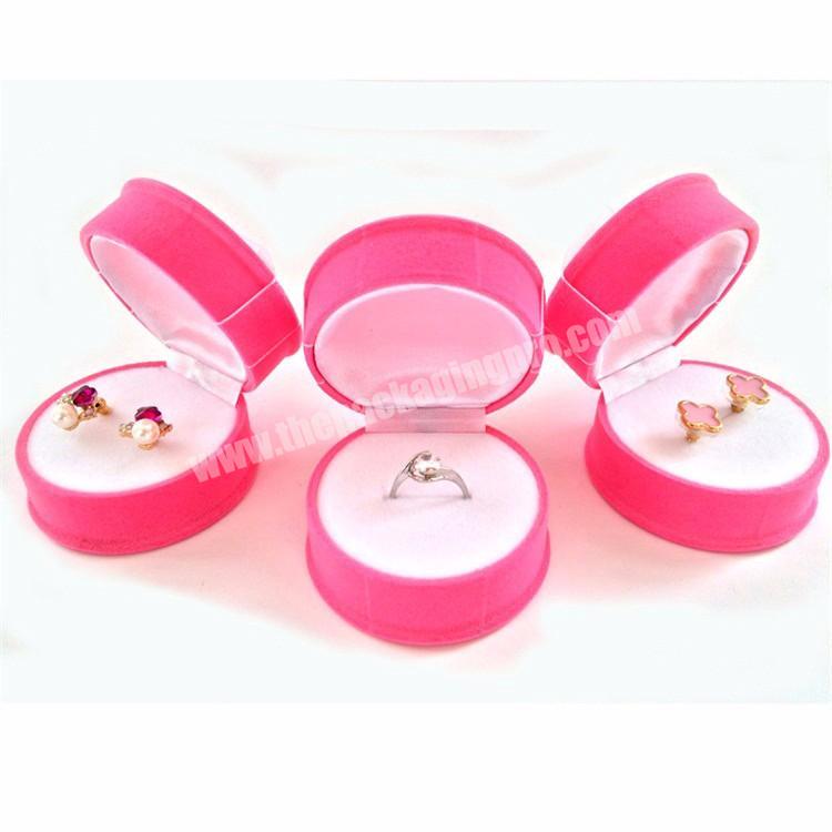 Hot Selling Custom Small Pink Velvet Flocking Ring Jewelry Gift Box