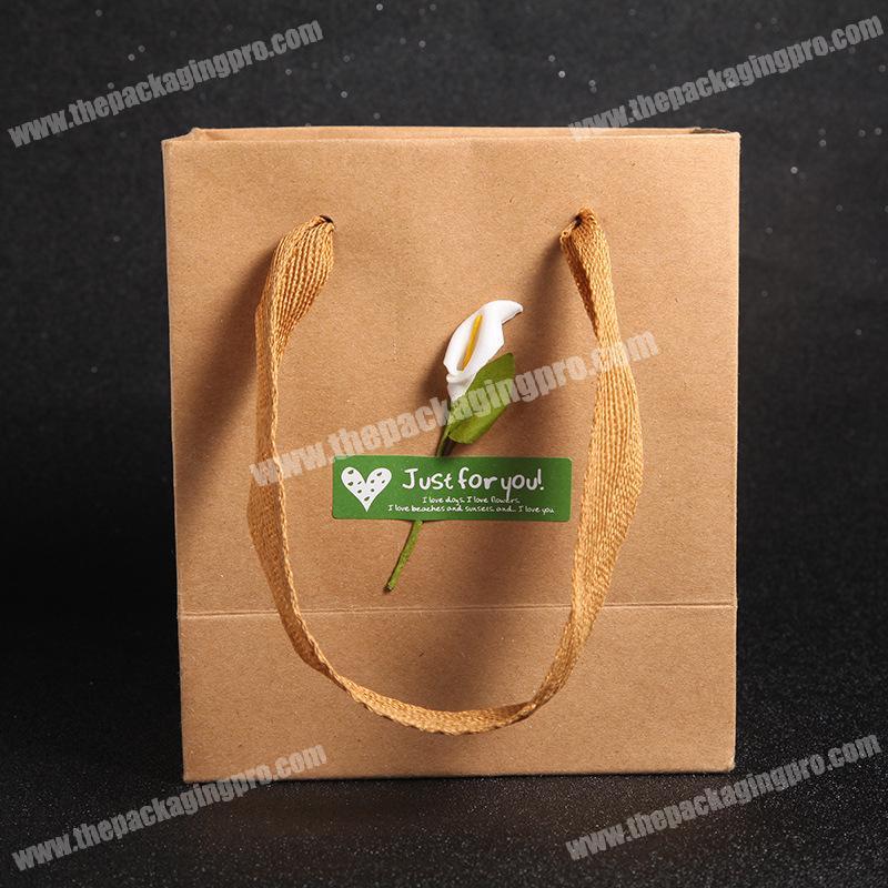 Hot selling kraft paper bag jewelry gift package tote bag custom wholesale