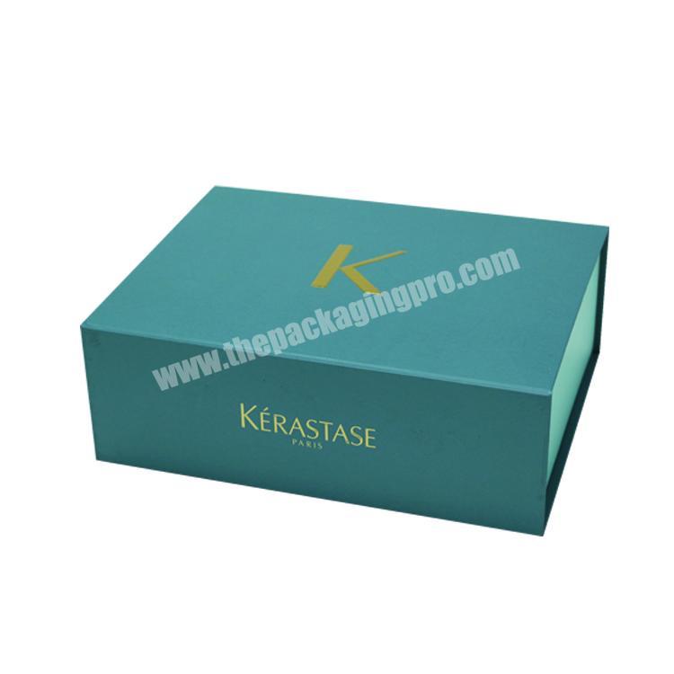 Hot Stamping Blue Magnetic Folding Paper Pack Gift Cosmetic Box