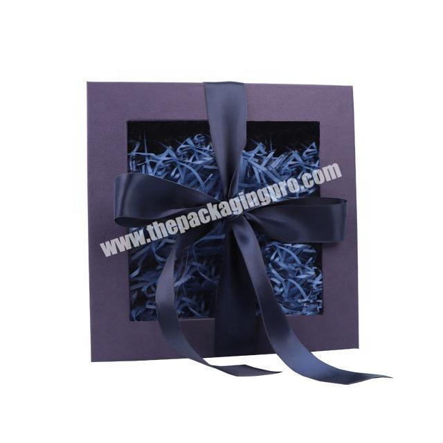 Hot stamping process  gift packing box with clear window and lid