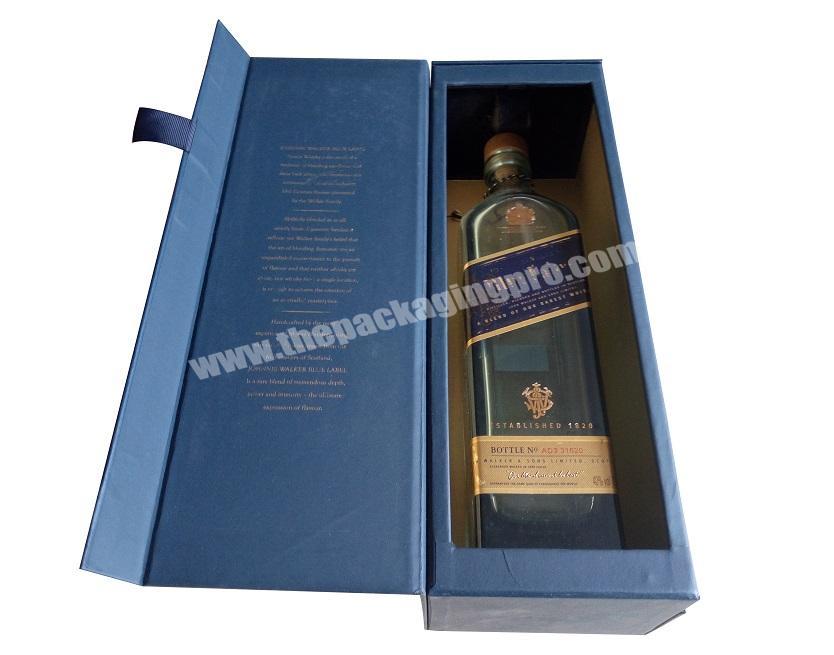 Hot Stamping Single Wine Rigid Wood Box For Bottle Packaging