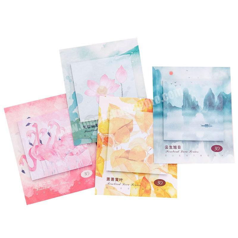 Hotselling scenery printing sticky note memo pad for students