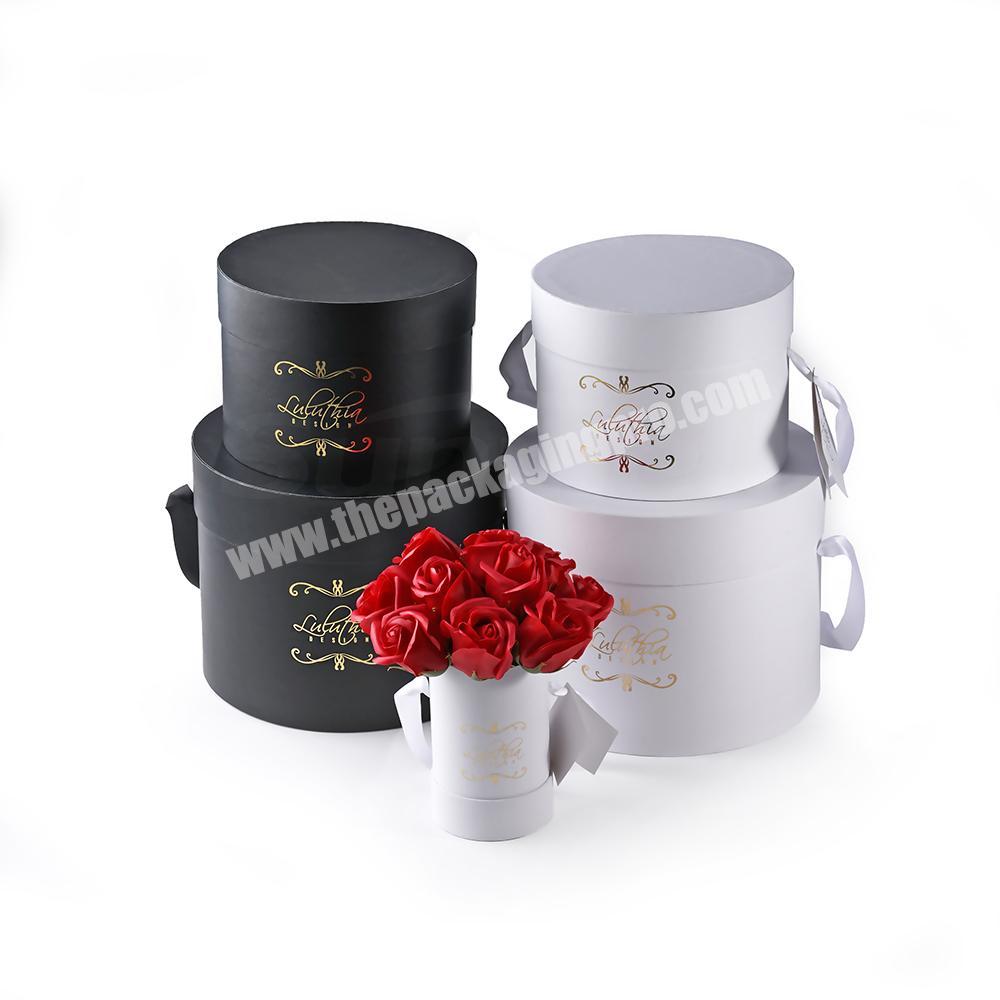 Hottest factory price gold stamping ring shape flower paper packaging box