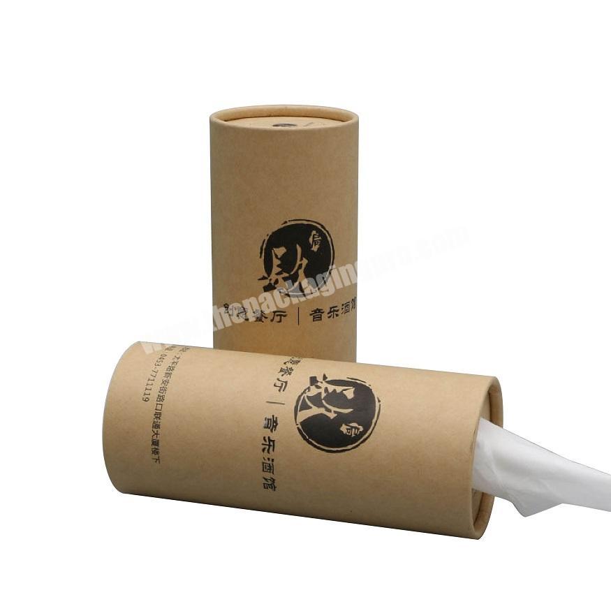 Industrial Use Cardboard Cans Eco-Friendly Packaging Round Kraft Tube Gift Box For Car Tissue Paper