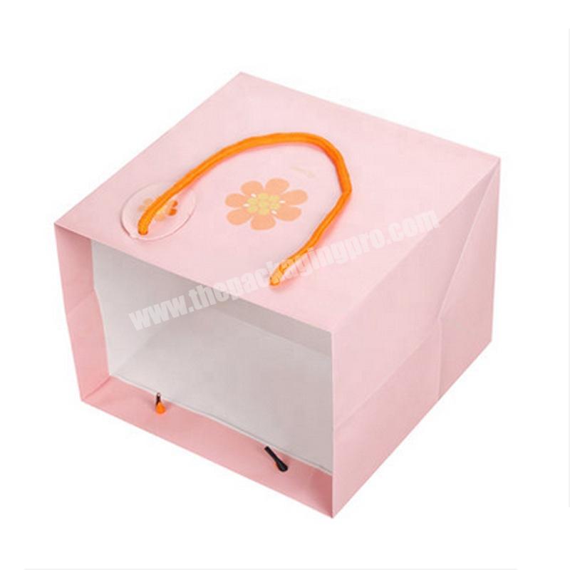 Insulation cup widen square bottom paper gift packaging bag with custom logo