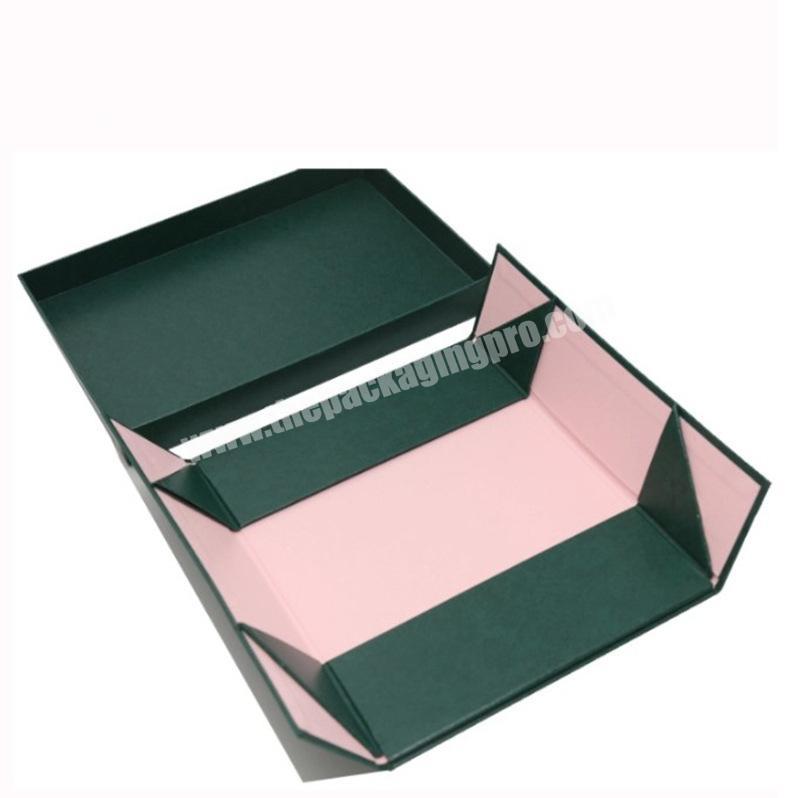 Japan Amazon Top Sale High Quality Deep Green Flat Pack A4 Gift Boxes Printed With Lid