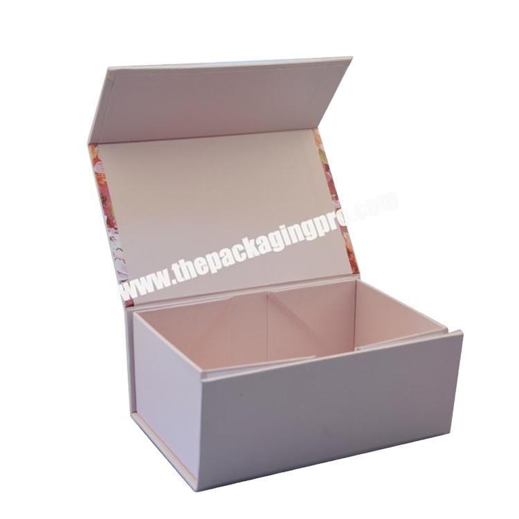 Jewelry Luxury Hardcover Hair Gold Glossy Wine White Paper Flat Pack Custom Folding Folded Cardboard Foldable Magnetic Box