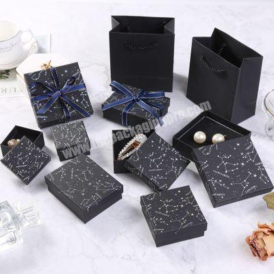 Jewelry Packaging Box Hot Stamping Ring Necklace  Earring Packaging Box Customizable Packaging Box