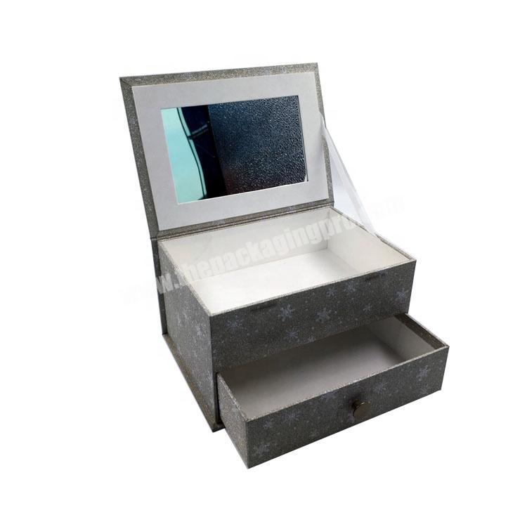 Jewelry storage box high end custom drawer with mirror