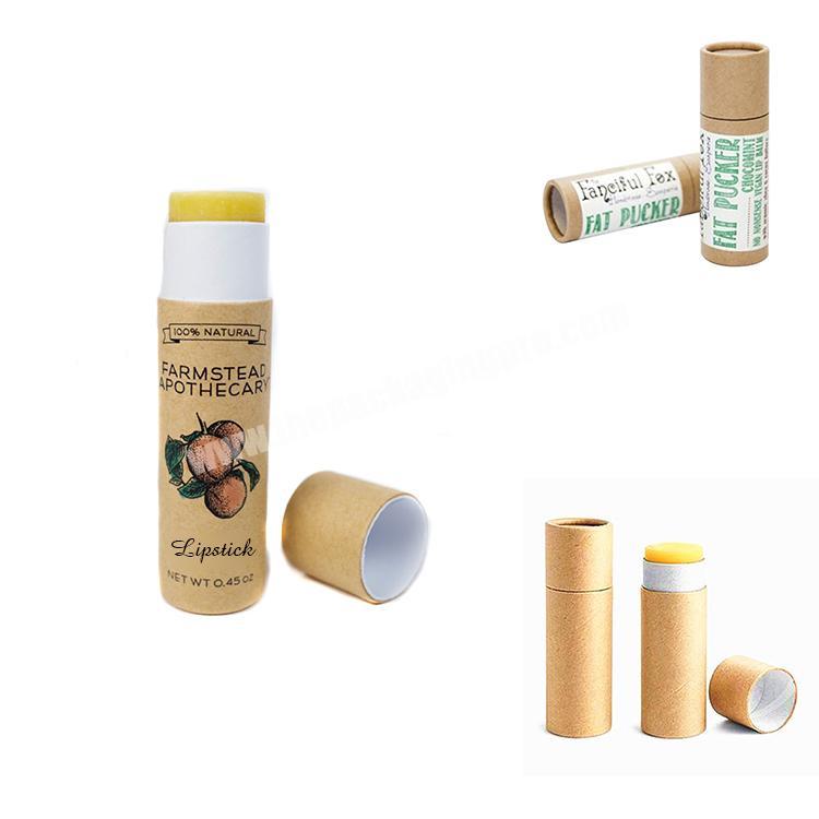 Kraft biodegradable paper lipstick tube packaging cylinder shape gift box