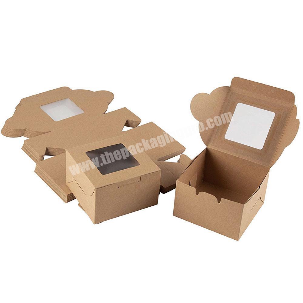 Kraft cake pvc packaging folding box with window