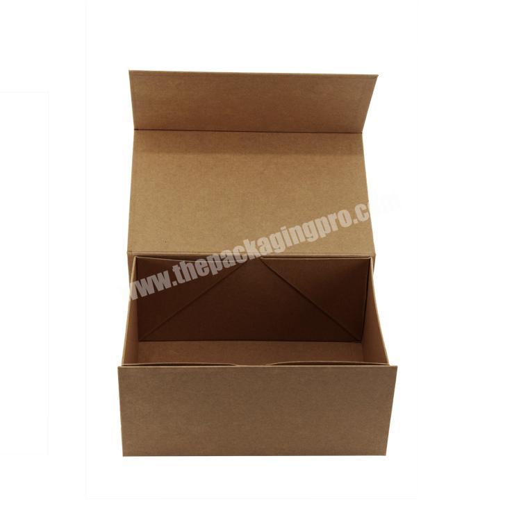 Kraft Fancy Customized Cardboard Collapsible Box with gold logo foil