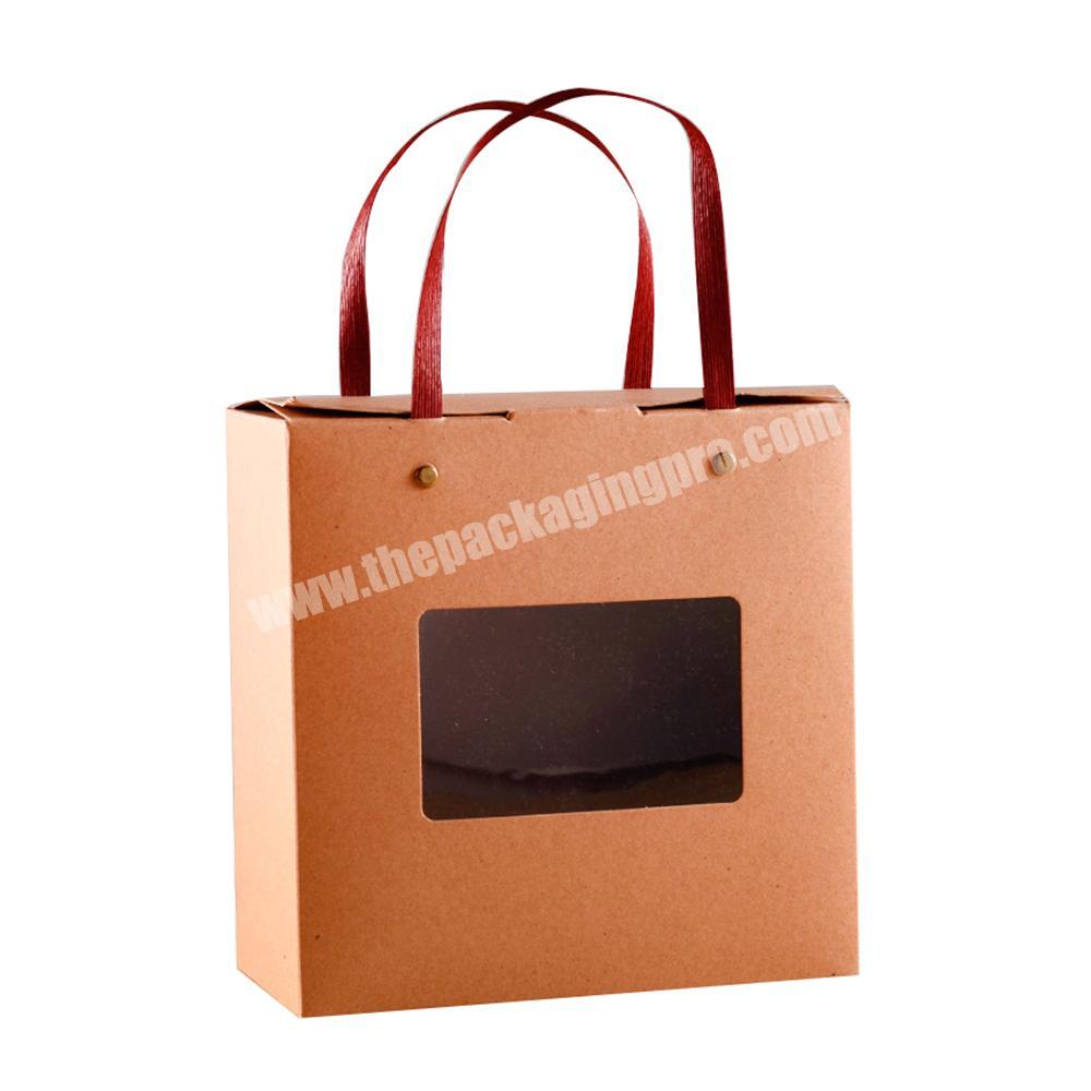 Kraft paper box bag with clear window