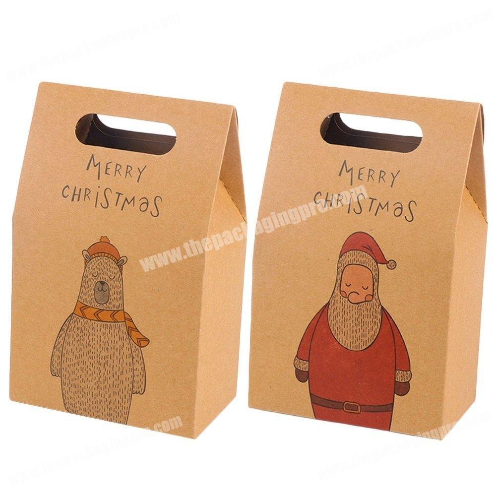 Kraft Paper Christmas Cookie Candy Box Snack Chocolates Party Favor Package Gift Bags Pouch
