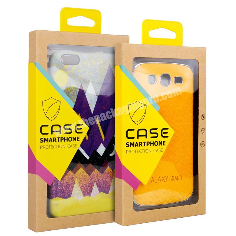 Kraft Paper Phone Case Packaging Custom Logo Empty Mobile Phone Case Packaging Box Window