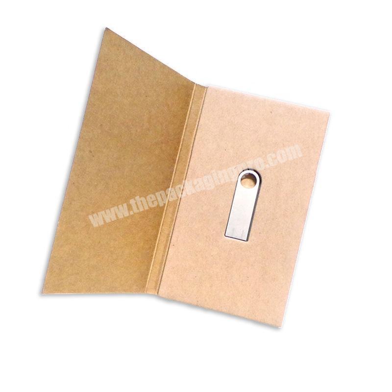 Kraft Paperboard Packaging Flash Drive Usb Gift Box For Selling