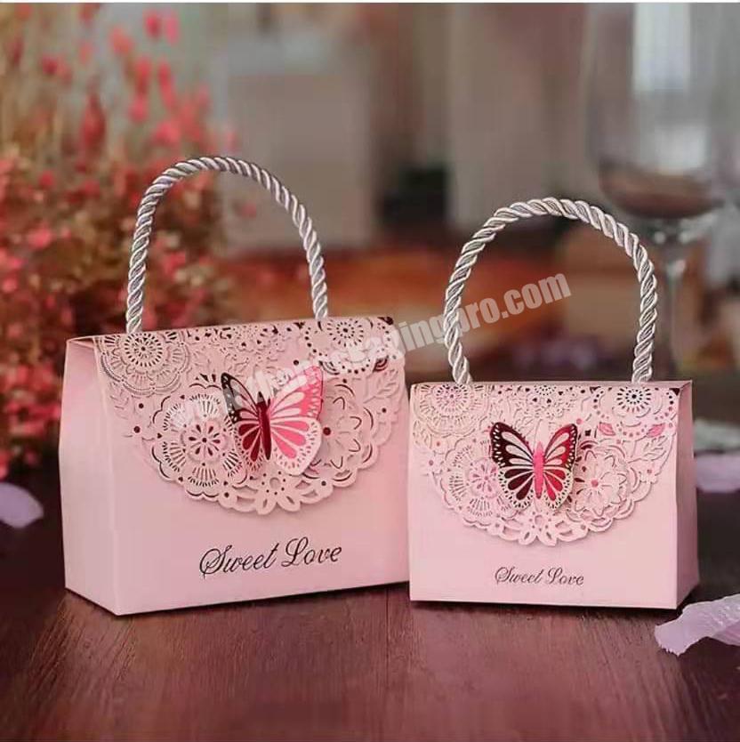 Lady elegance gift bag paper corrugated shopping bag wedding decorative bag with logo designed