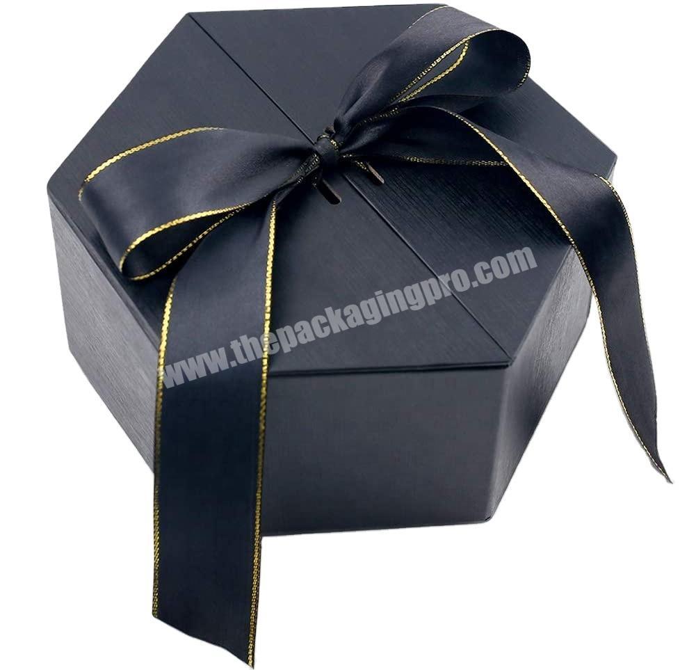 Large black gift packing box wedding Halloween Christmas Valentines Day box