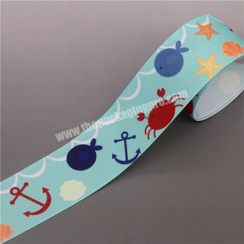 Large Cheap Stock Colorful Customized Printed 100% Polyester 40mm Grosgrain Ribbon For Hair Bow