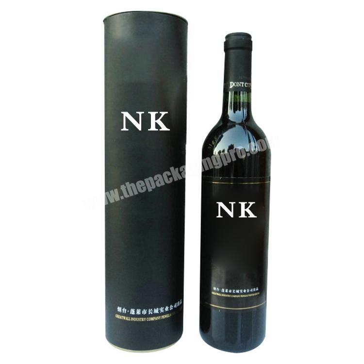 Large diameter black cylinder gift boxes wine cardboard tube box with lids