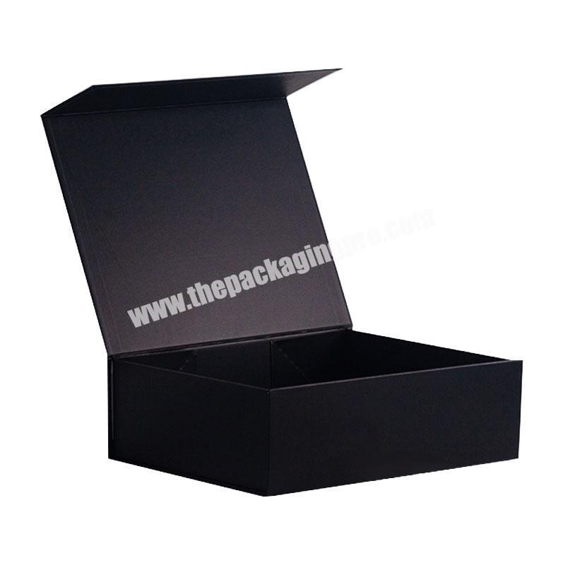 Large luxury custom branded black magnetic folding clothing gift box ...