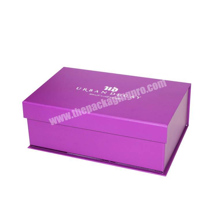 Large luxury custom foldable magnetic black white paper cardboard hamper gift box