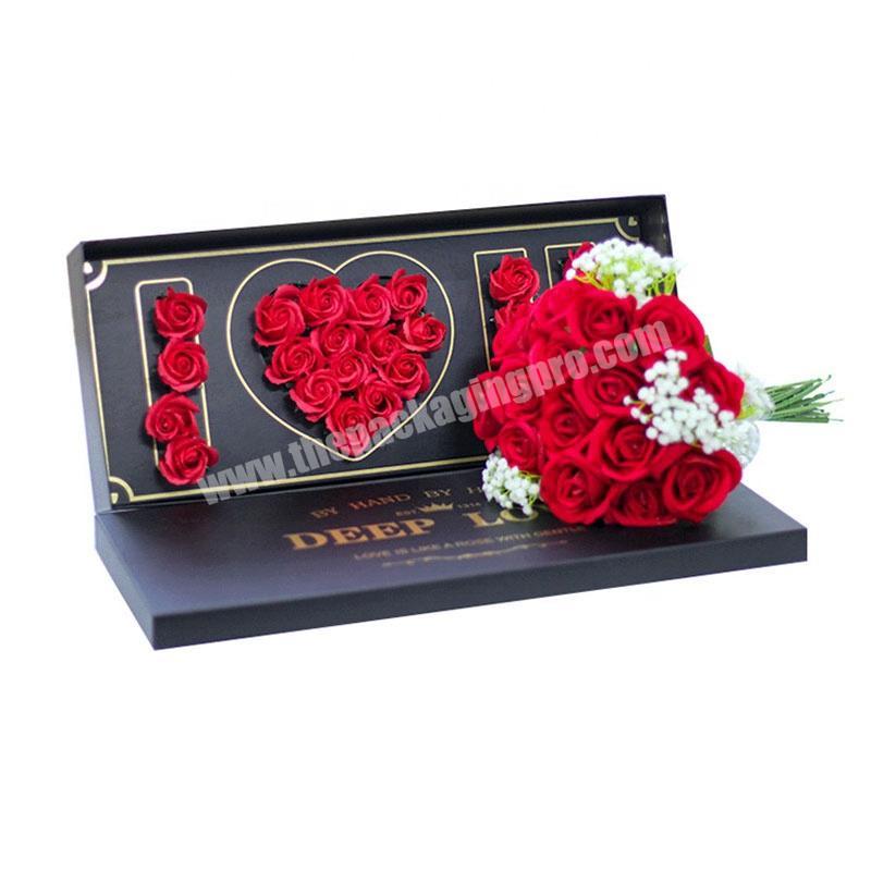 Large Rose Packaging Box Cardboard Luxury Valentine Gift Packaging Box For Flowers