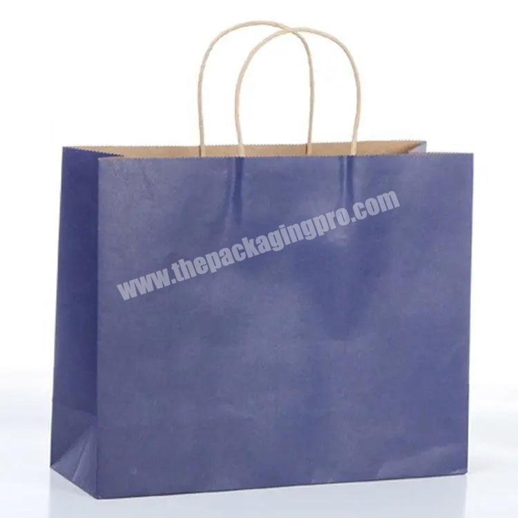Large Size Brown Kraft Paper Clothing Carrier Bags With Gold Foil Logo Printed Custom Shopping Kraft Bag For Promotion