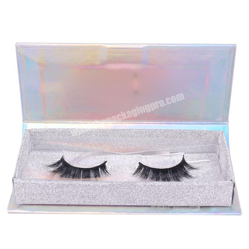 Laser Gitter Eyelash Boxes with Tray Inside Custom Eyelashes Packaging