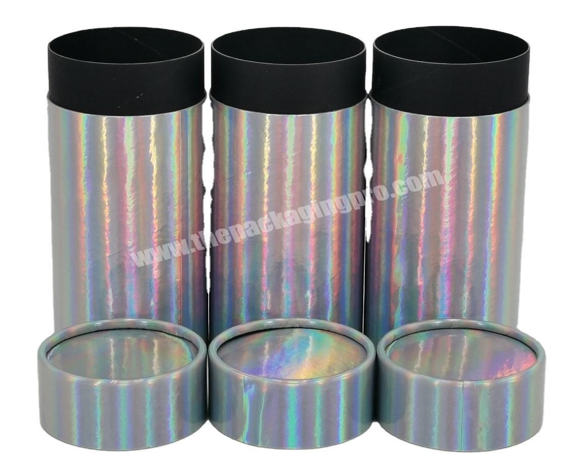 Laser Silver Card Printing Cylinder Paper Rolled Edge Tube for Glass Bottle Packaging