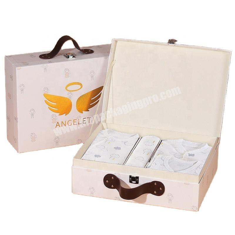 leather gift set box packaging box for sweater toiletries gift set handle