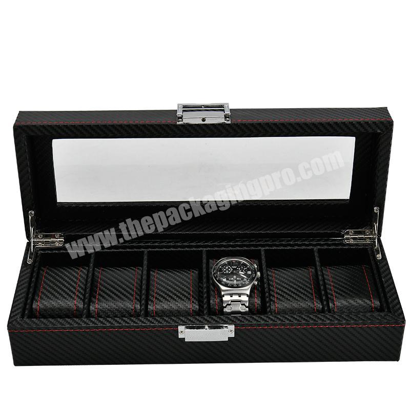 Leather Luxury Design Mens Leather Watch Storage Box with window