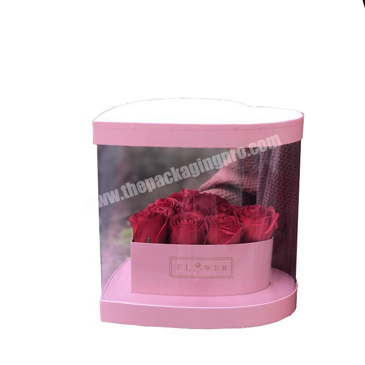 lid and base two pieces pvc colorful printed Heart shape gift boxes packaging cardboard box