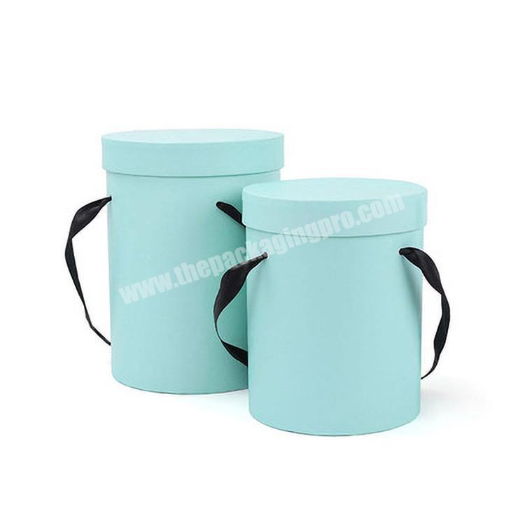 Light Blue Portable Round Ring Hard Cover Gift Box Convenient Environmentally Friendly Material Packaging Case